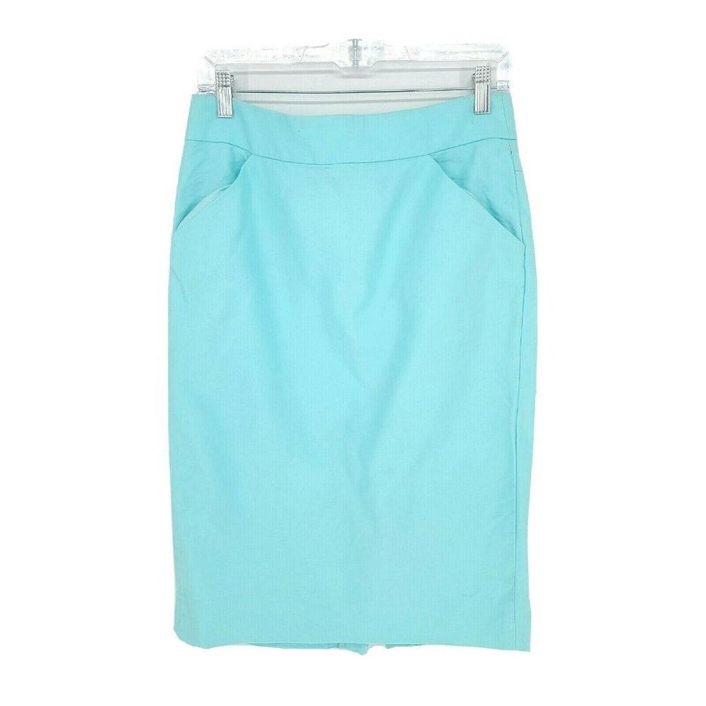 J Crew Teal The Pencil Skirt Size 4